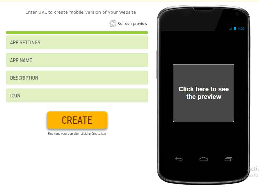 Without app. Create URL. Appscreat mobile Studio игры.