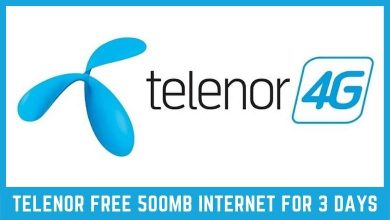 Telenor Free 500MB Internet for 3 Days